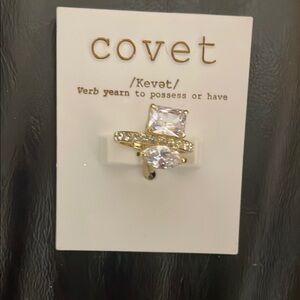 Covet Gold and Silver Ring with Clear Stones
